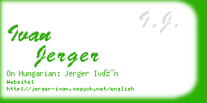 ivan jerger business card